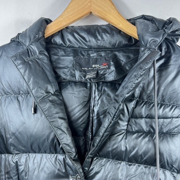 Ralph Lauren RLX Olive Green Puffer Jacket Size L Goose Down Quilted - Picture 3 of 16